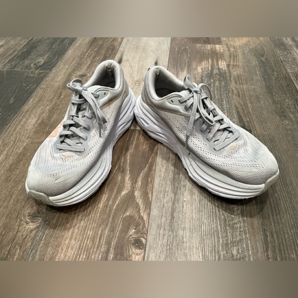 Hoka One One Bondi 8 Womens 8B Harbor Mist/Lunar Rock Running shoe - Picture 1 of 9